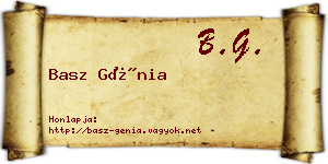 Basz Génia névjegykártya